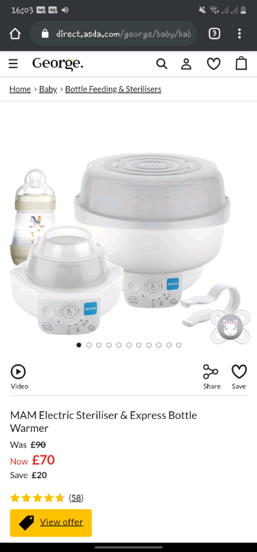 avent steriliser asda